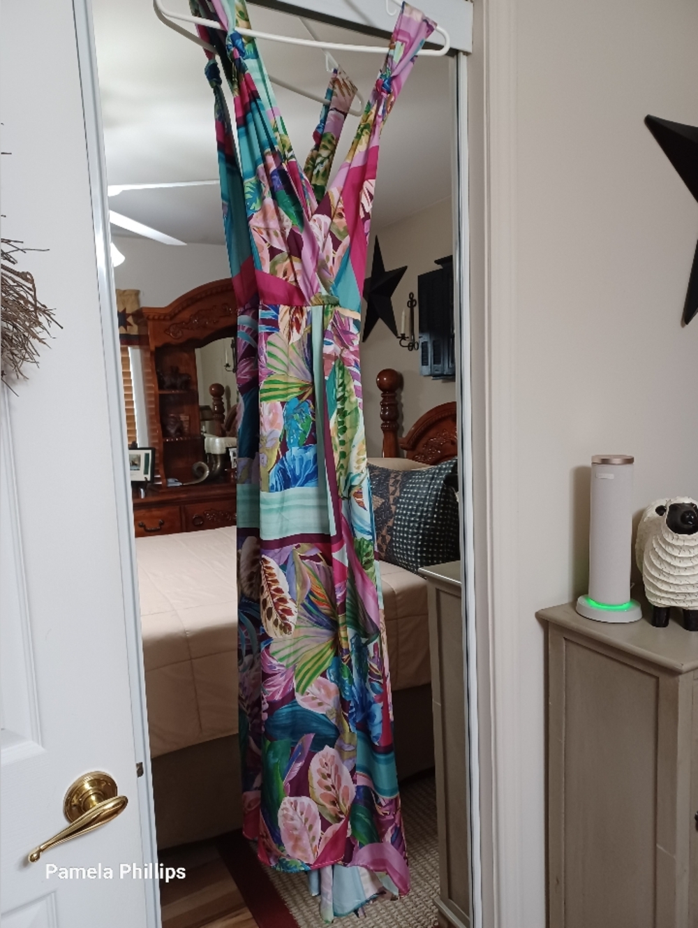 Zara Floral Maxi Dress in Pink, Green, Blue